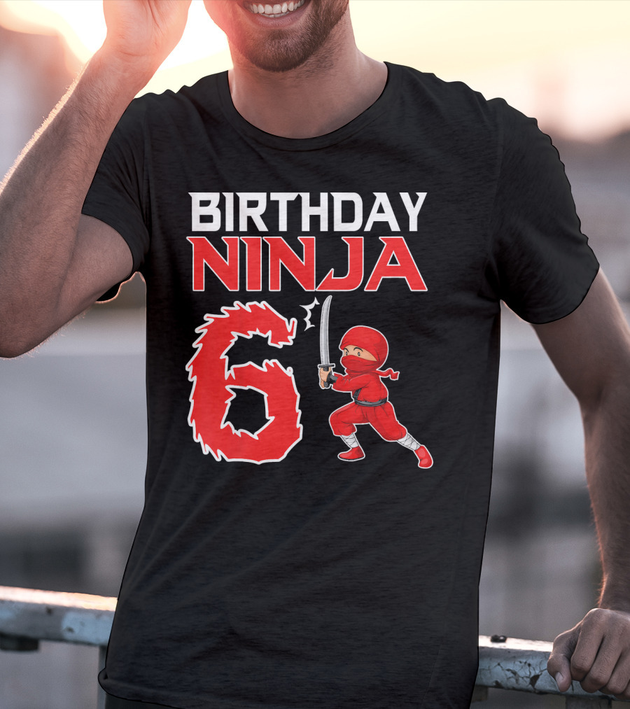 Birthday Ninja 6 Years Old Boy T-Shirt