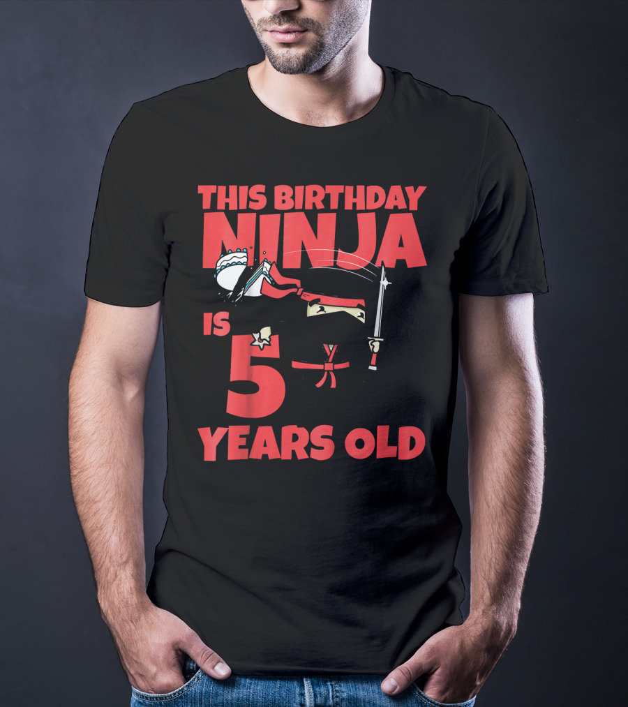 This Birthday Ninja Is 5 Years Old T-Shirt
