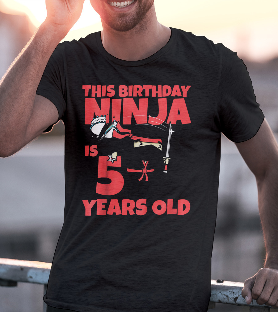 This Birthday Ninja Is 5 Years Old T-Shirt