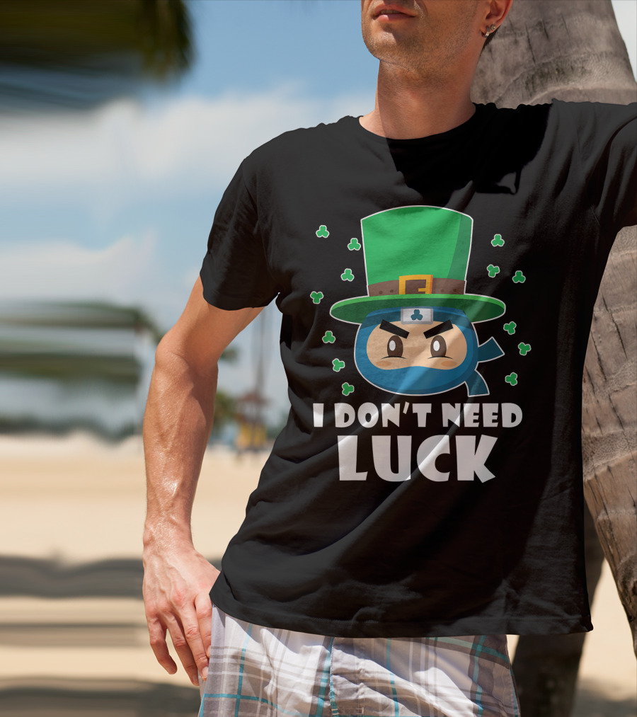 Kids Funny Ninja I Don't Need Luck T-Shirt