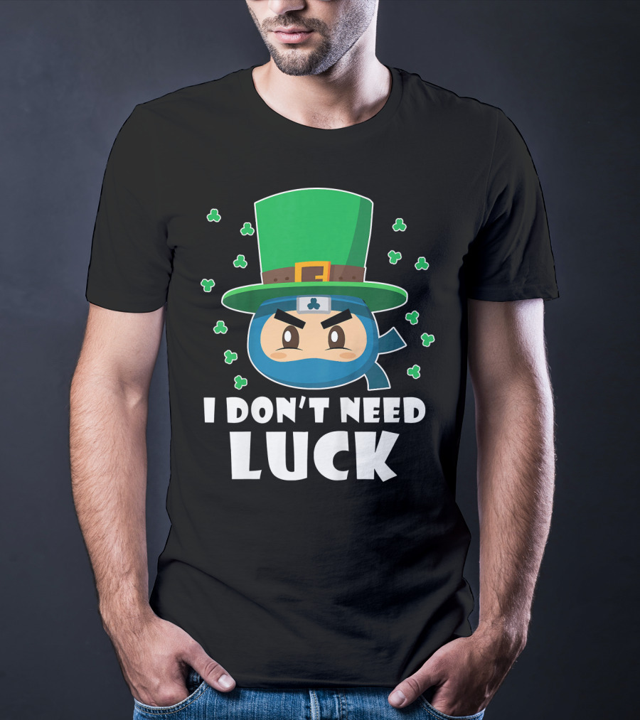 Kids Funny Ninja I Don't Need Luck T-Shirt