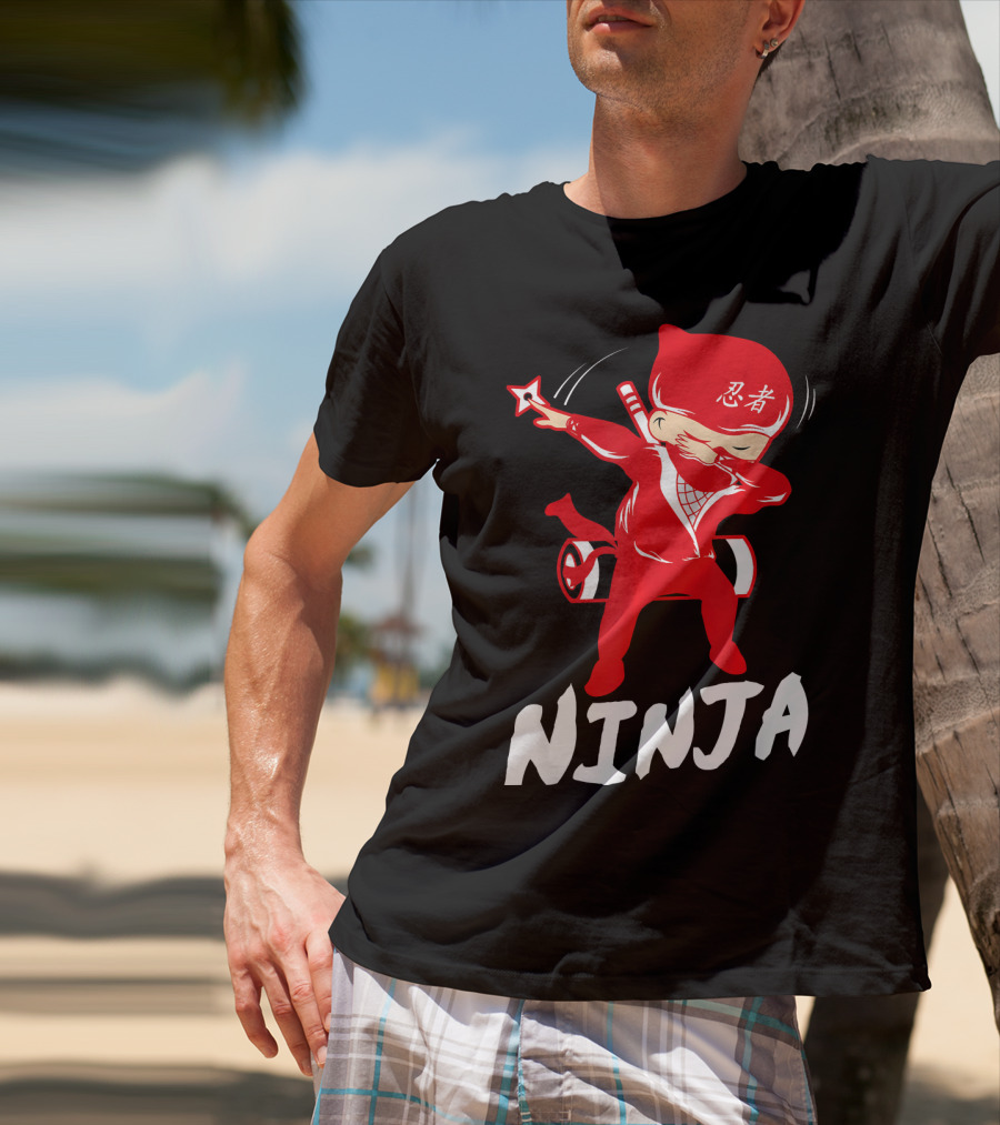 Ninja Dabbing Funny Martial Arts Star T-Shirt