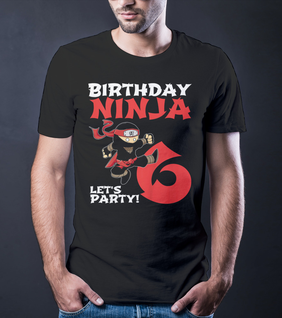 Birthday Ninja 6 Let's Party T-Shirt