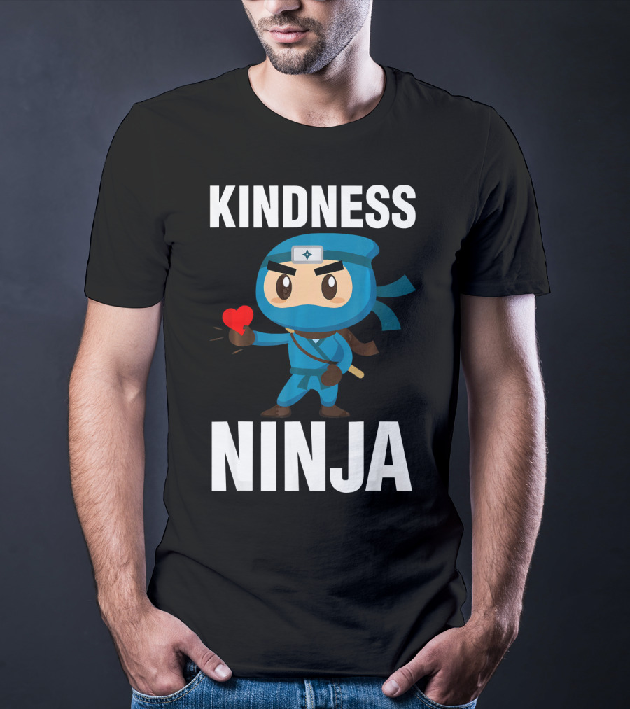 Kindness Ninja Anti Bullying Kids School Hero With Heart T-Shirt