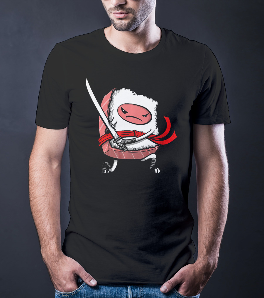Sushi Samurai Ninja Funny Martial Arts Warrior With Sword T-Shirt