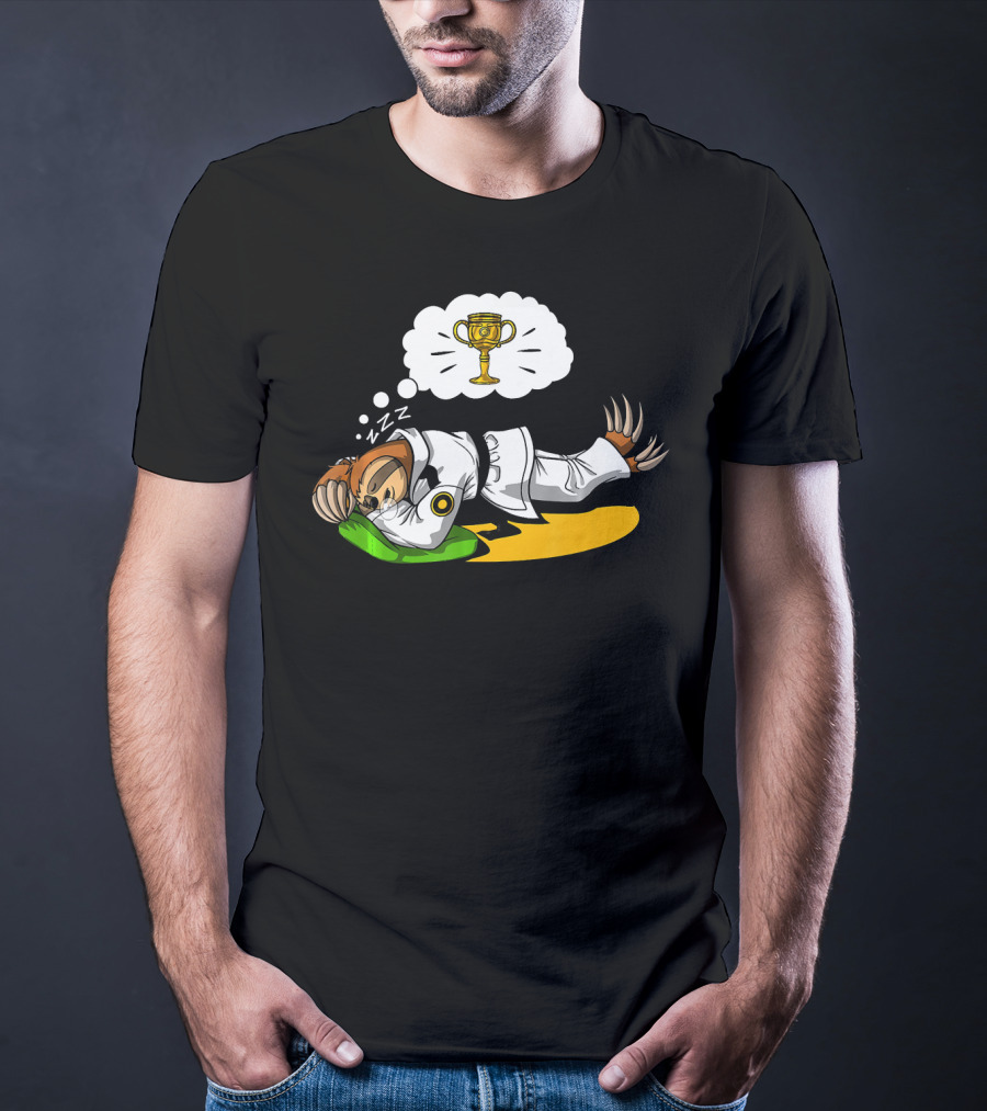 Sloth Nap Karate Funny Martial Arts Ninja Champion Dreaming T-Shirt