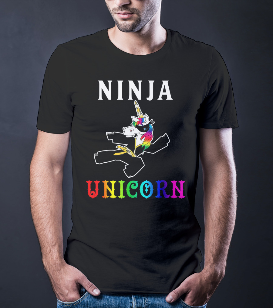 Ninja Unicorn Rainbow Anim T-Shirt