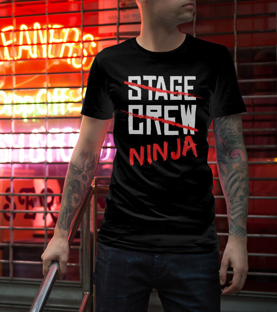 STAGE CREW NINJA BACK Printed T-Shirt