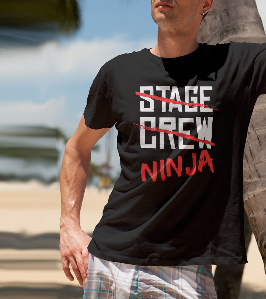 STAGE CREW NINJA BACK Printed T-Shirt