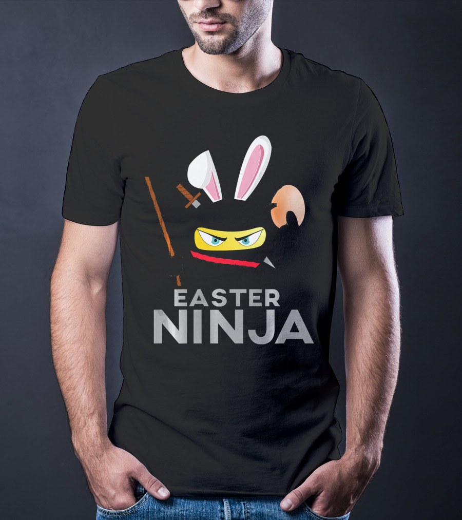 Easter Ninja Rabbit Mask Samurai Sword T-Shirt