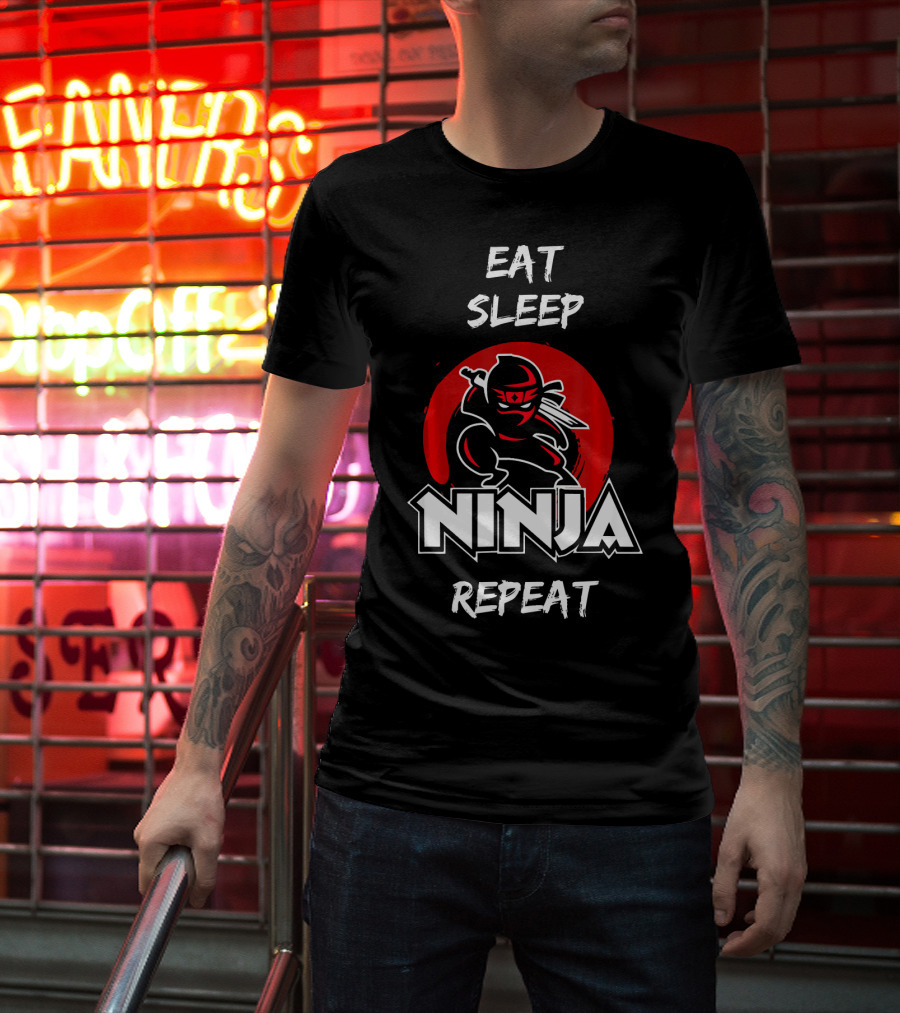 Eat Sleep Ninja Repeat Birthday Boys T-Shirt