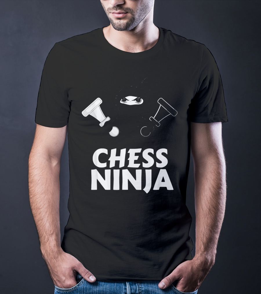 Chess Ninja Fun Warrior With Chess Pieces T-Shirt