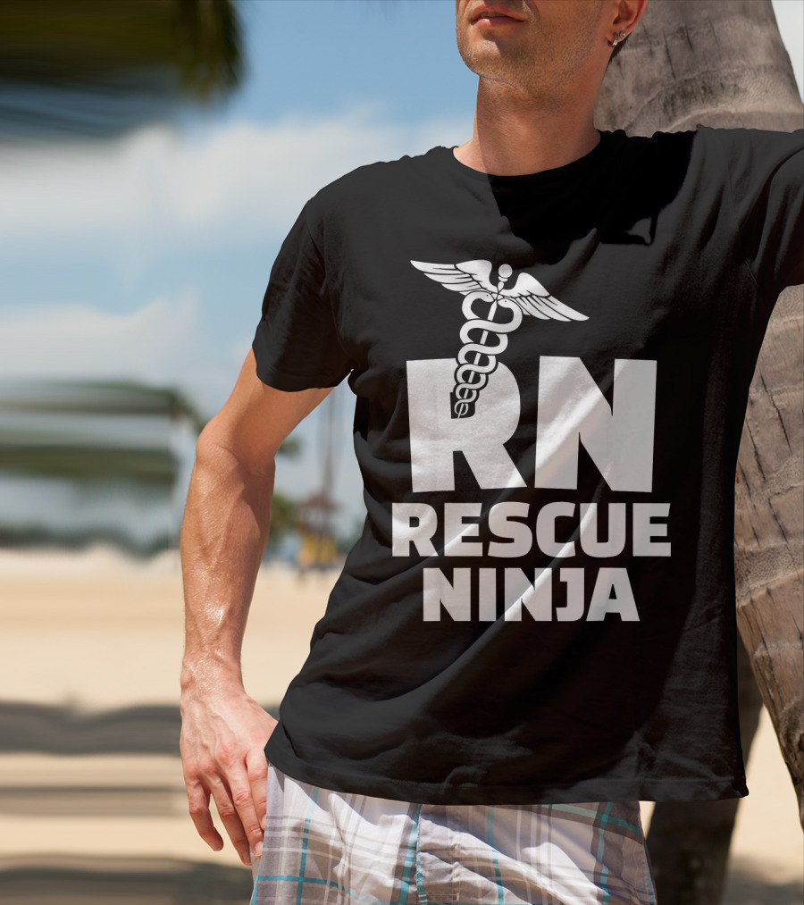 RN Rescue Ninja Nurses Caduceus T-Shirt