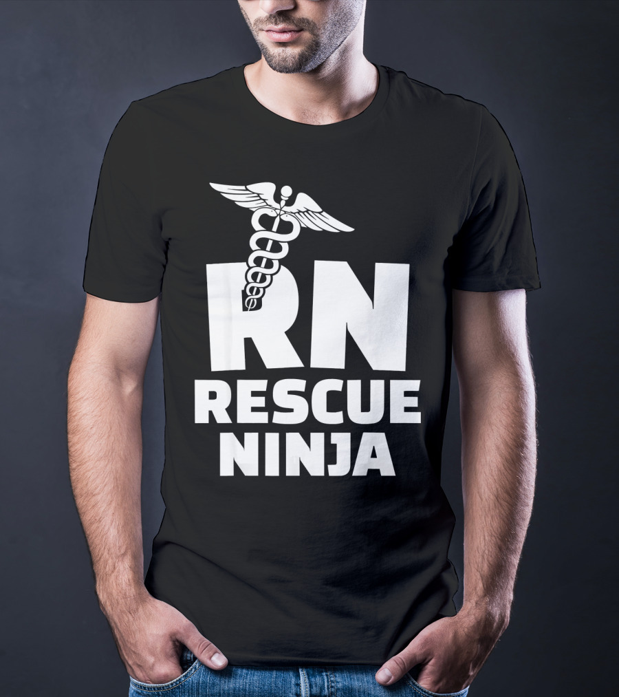 RN Rescue Ninja Nurses Caduceus T-Shirt