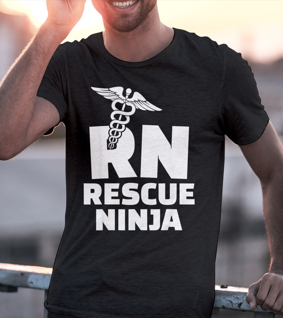 RN Rescue Ninja Nurses Caduceus T-Shirt