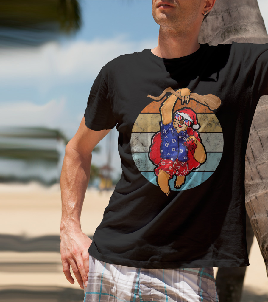 Vintage Clothing Unique Sloth Retro Santa Vacation T-Shirt