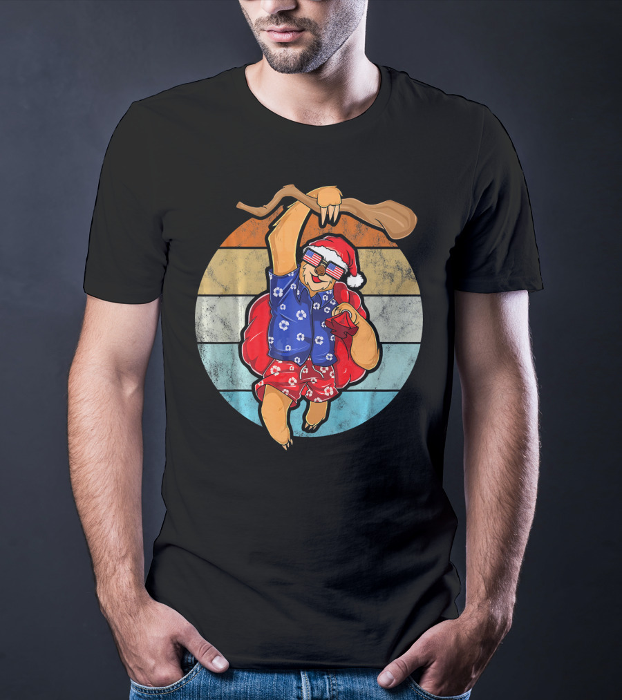 Vintage Clothing Unique Sloth Retro Santa Vacation T-Shirt