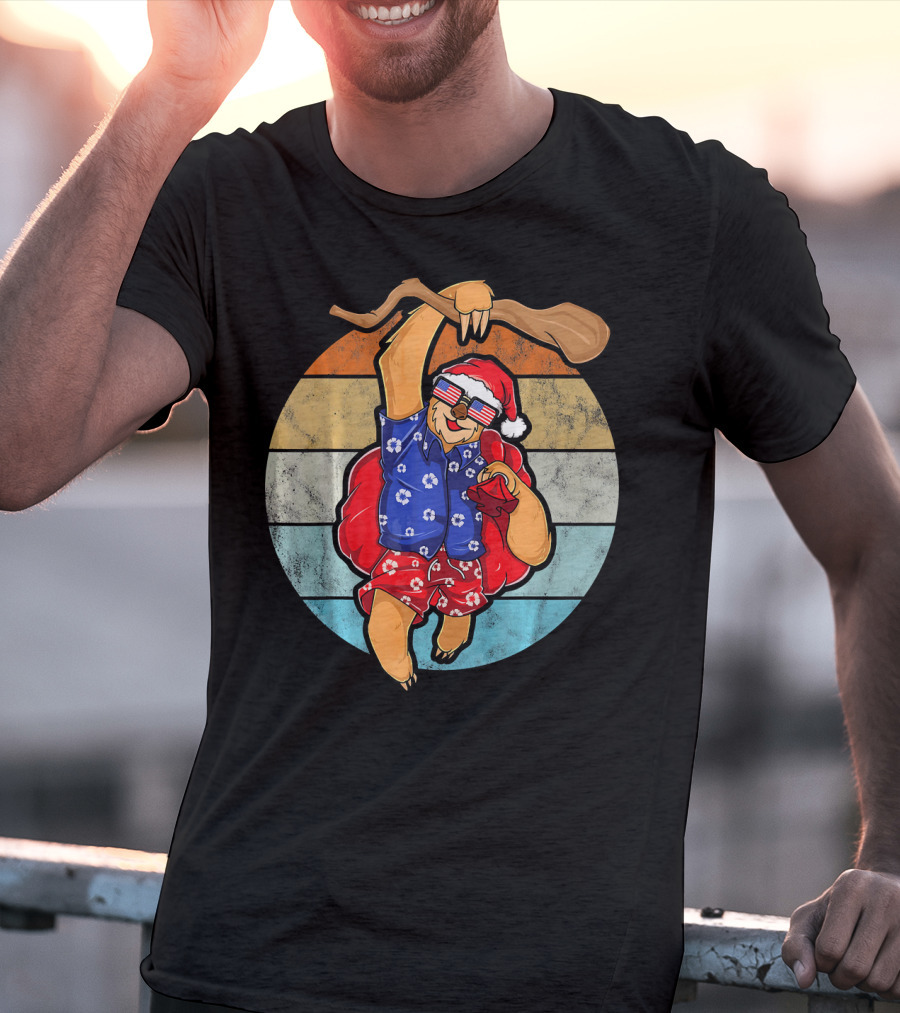 Vintage Clothing Unique Sloth Retro Santa Vacation T-Shirt