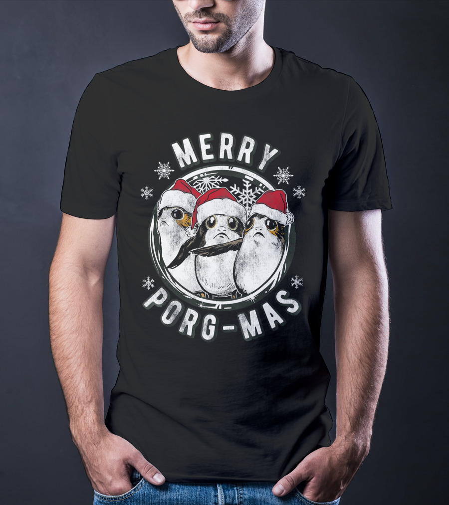 Star Wars Merry Porg Mas Christmas Holiday T-Shirt