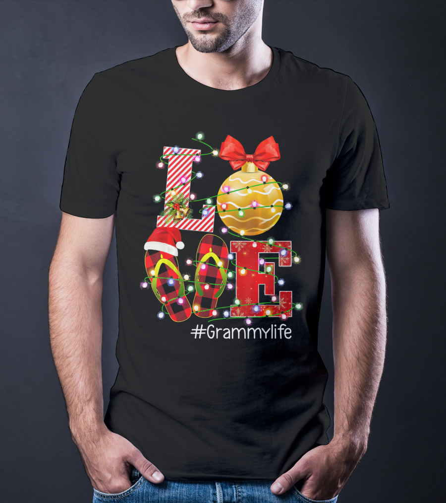 LOVE Christmas Ornaments Lights #Grammylife T-Shirt