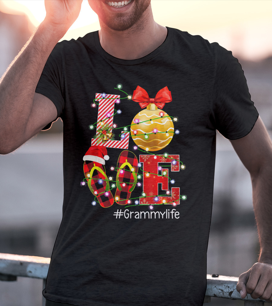 LOVE Christmas Ornaments Lights #Grammylife T-Shirt