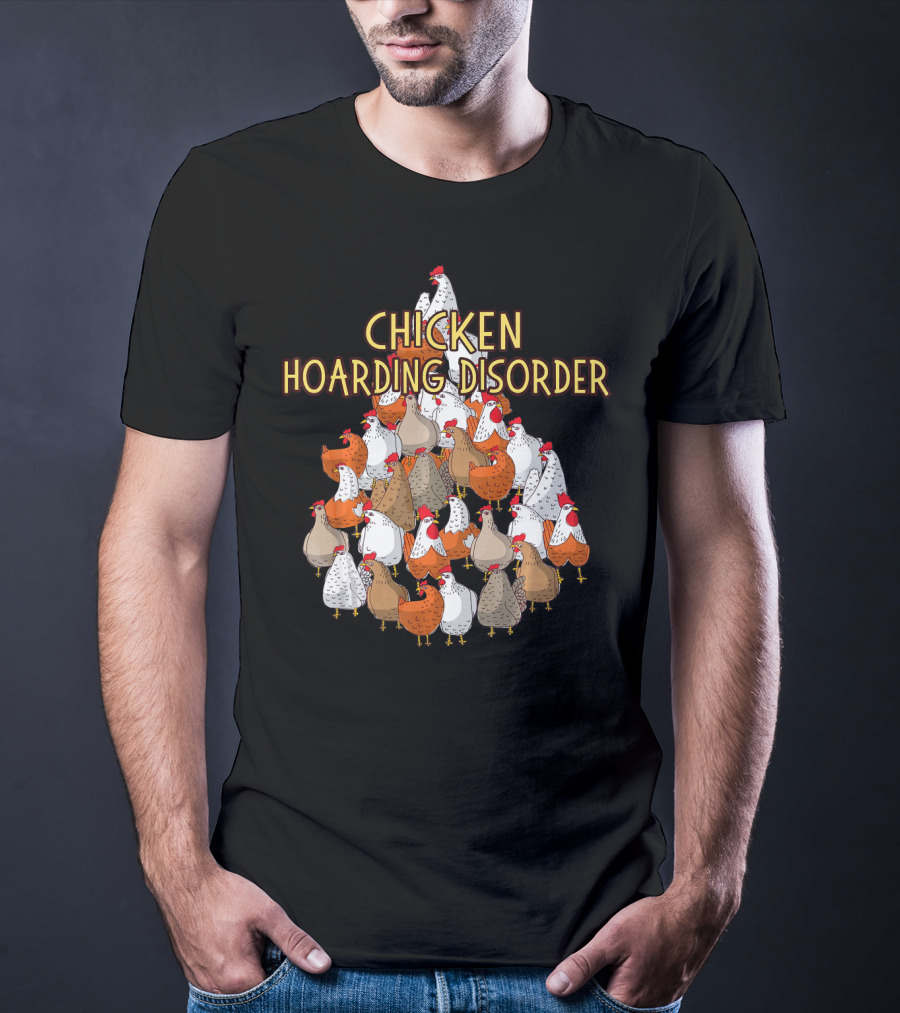 Chicken Hoarding Disorder Multicolor Chicken Pyramid T-Shirt