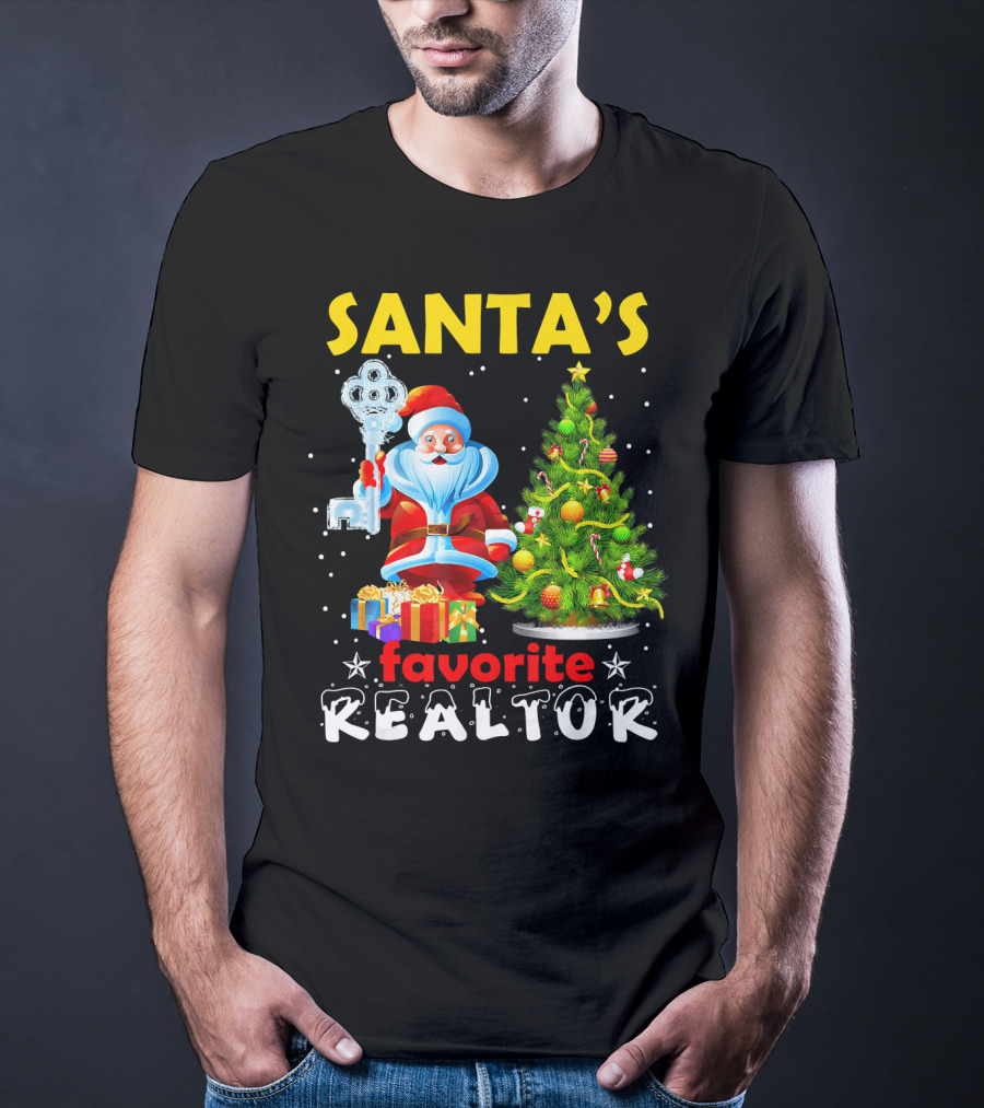 Santa's Favorite Realtor Christmas Tree Presents Key T-Shirt