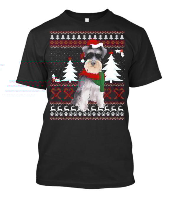 Miniature Schnauzer Christmas Holiday T-Shirt
