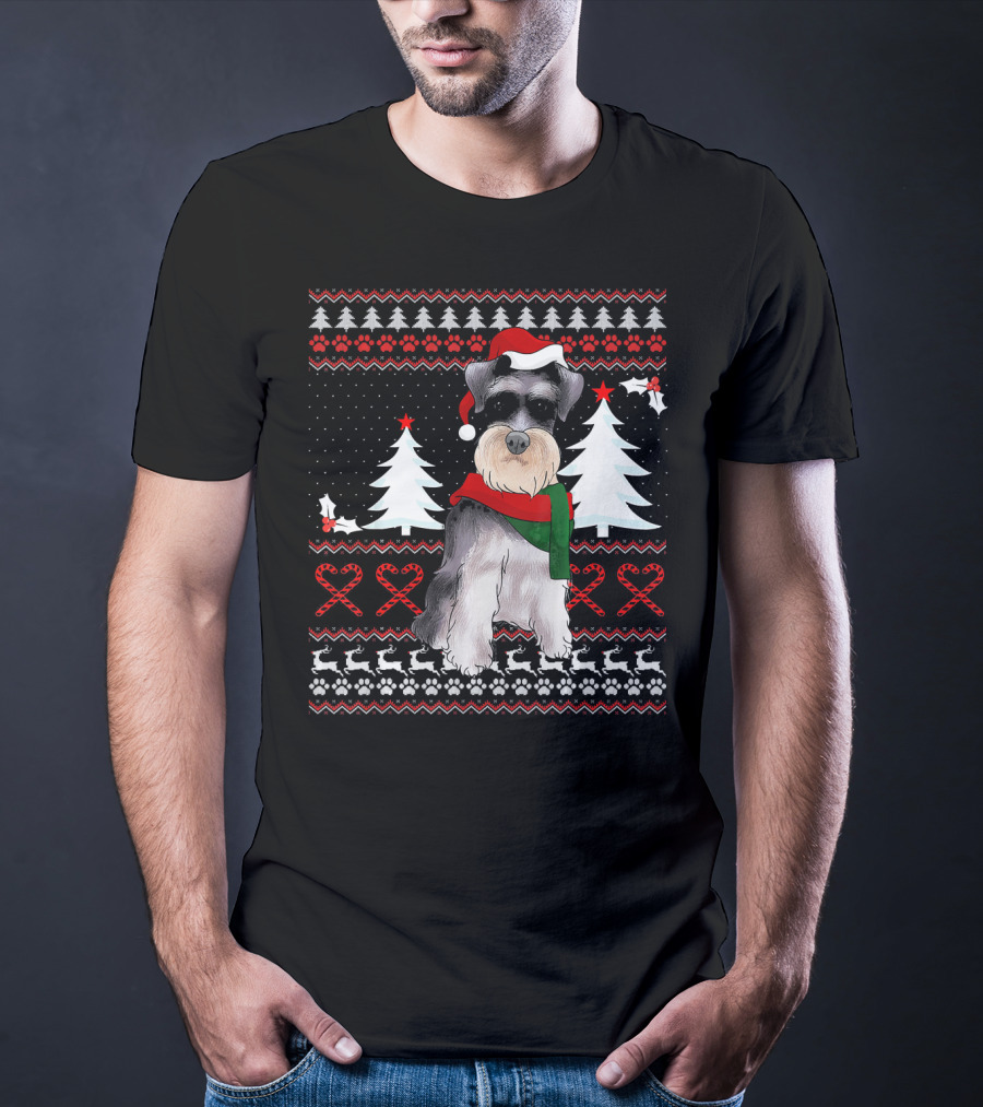 Miniature Schnauzer Christmas Holiday T-Shirt