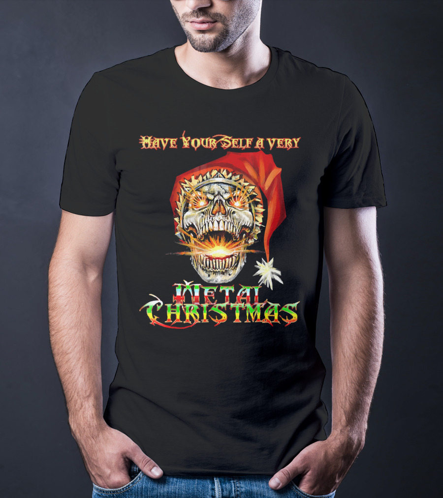 Have Yourself A Very Metal Christmas Skull Santa T-Shirt
