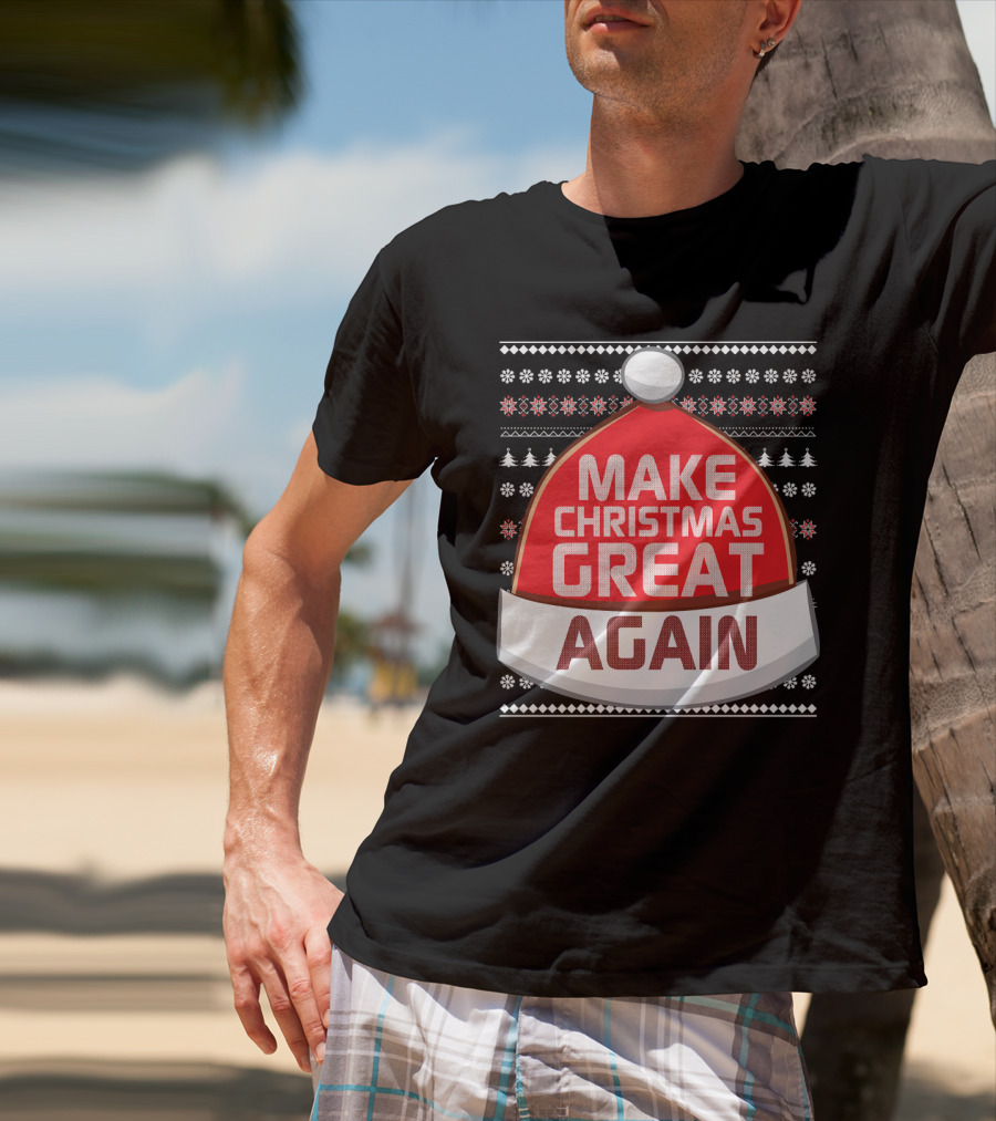 Make Christmas Great Again Santa Hat Snowflake T-Shirt