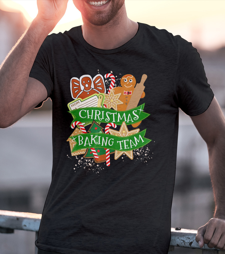 Christmas Baking Team Gingerbread Recipe Holiday Cook Gingerbread House Candy Canes T-Shirt