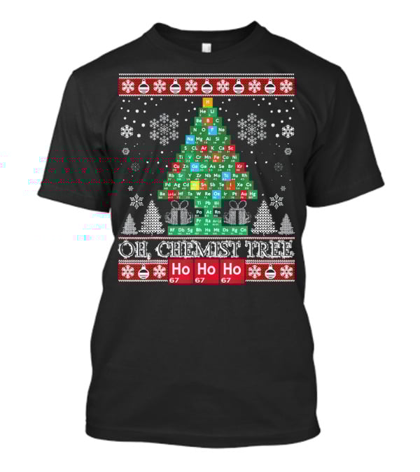 Oh Chemist Tree Periodic Table Christmas Ho Ho Ho G7 T-Shirt