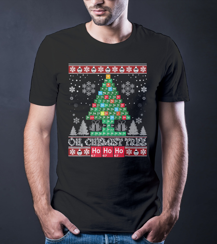 Oh Chemist Tree Periodic Table Christmas Ho Ho Ho G7 T-Shirt