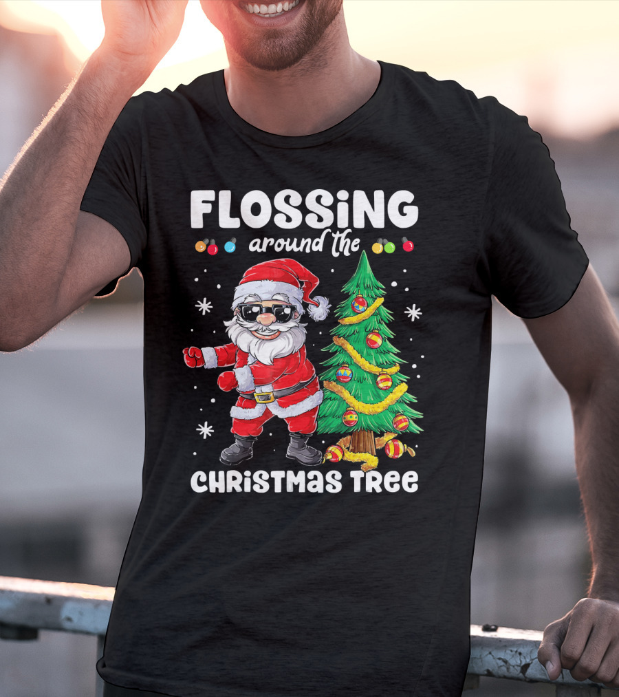 FLOSSING AROUND THE CHRISTMAS TREE T-Shirt