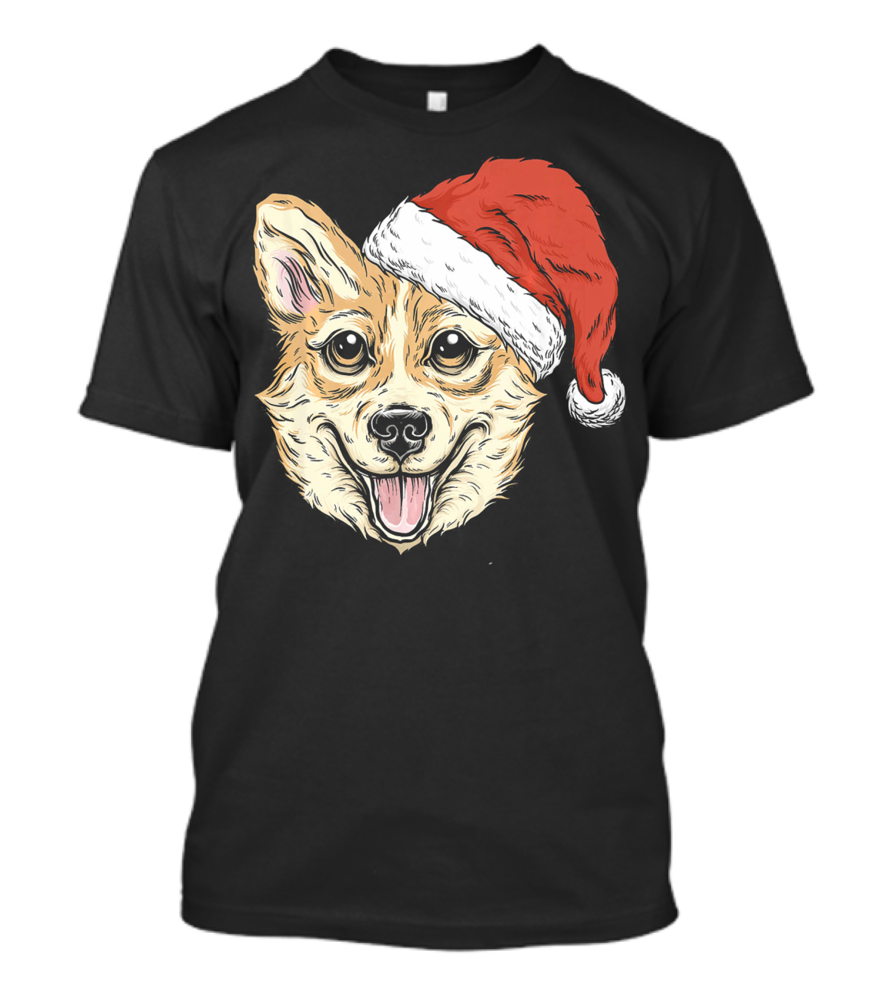 Corgi Dog Santa Hat Funny Christmas Corgi T-Shirt