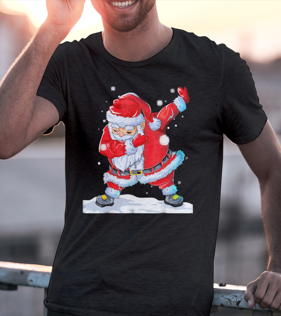 Dabbing Santa Claus Christmas Funny Festive Pose T-Shirt
