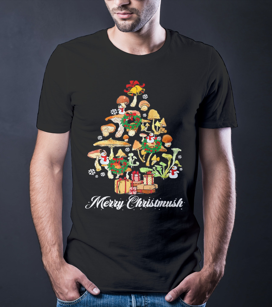 Merry Christmush Mushroom Christmas Tree T-Shirt