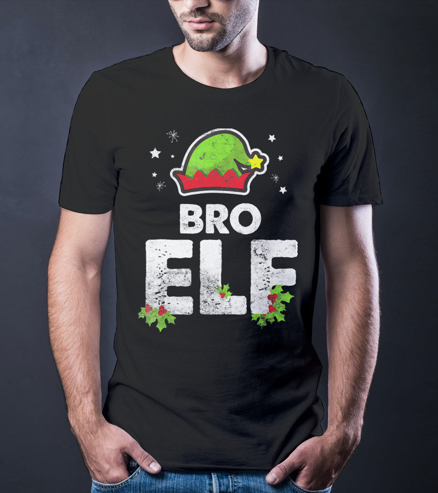 Bro Elf Christmas Family Brother Matching Holiday T-Shirt