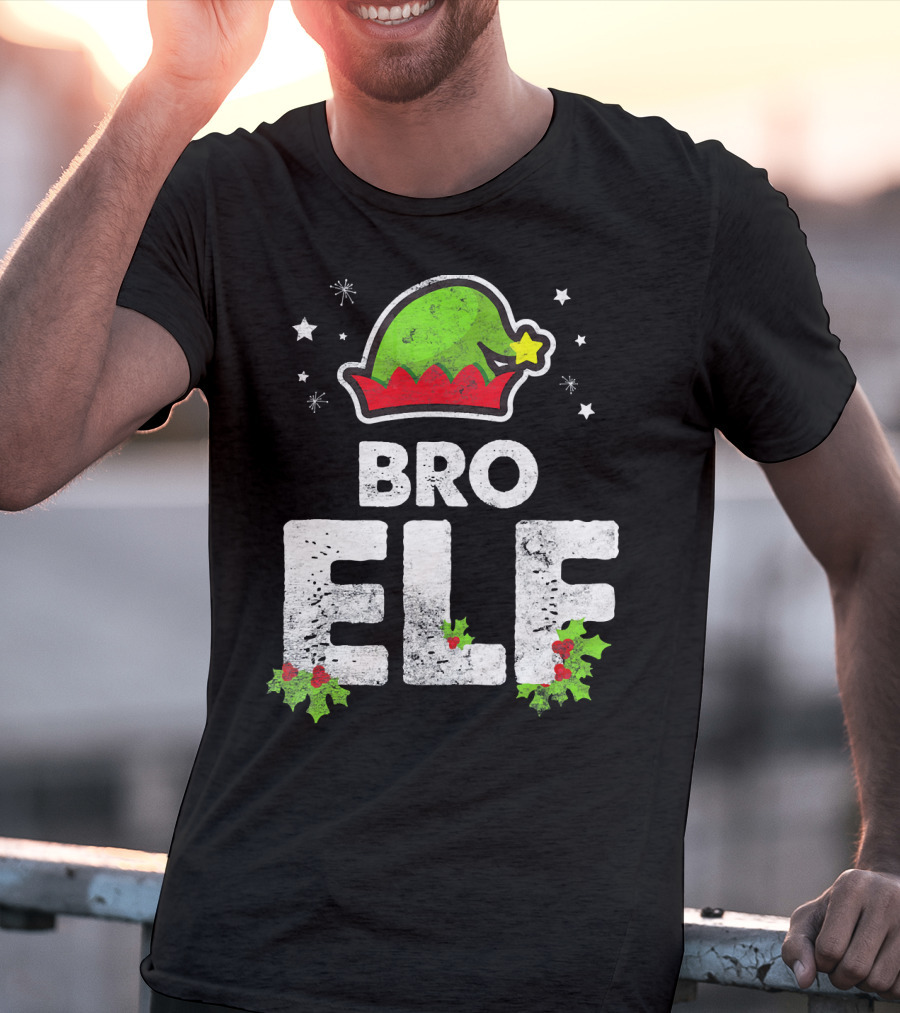 Bro Elf Christmas Family Brother Matching Holiday T-Shirt