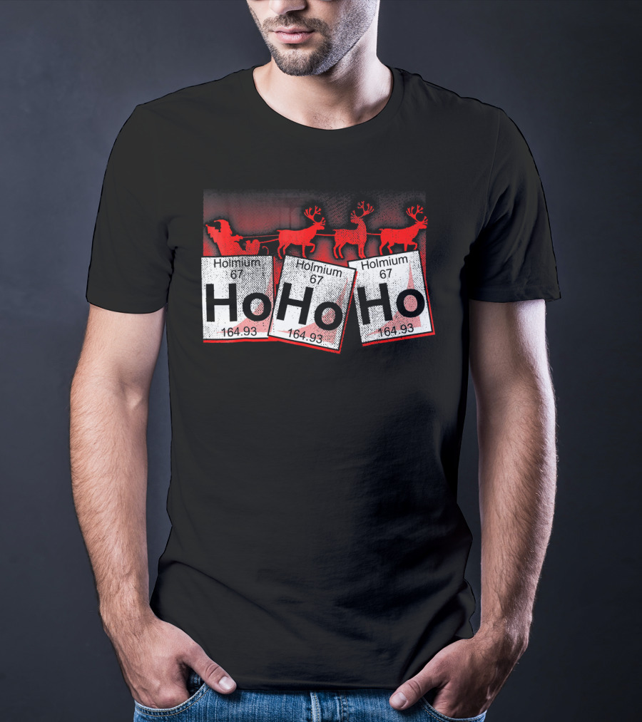 Santa Claus Merry Christmas Ho Ho Holmium Periodic Table T-Shirt