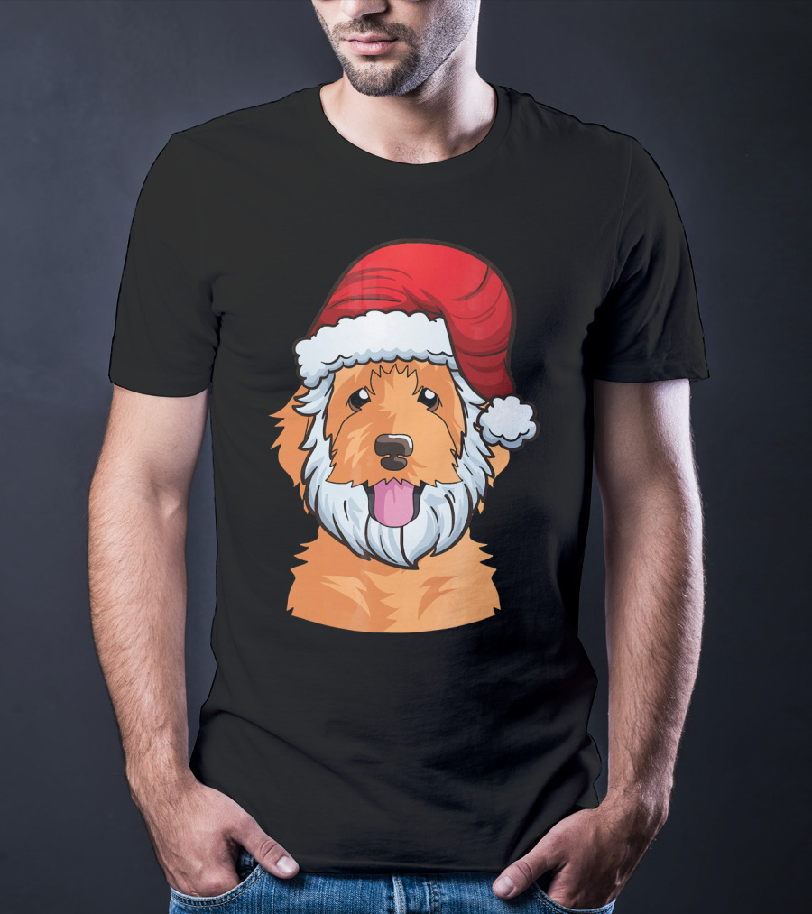Golden Doodle Funny Santa Claus Dog Holiday Humor T-Shirt