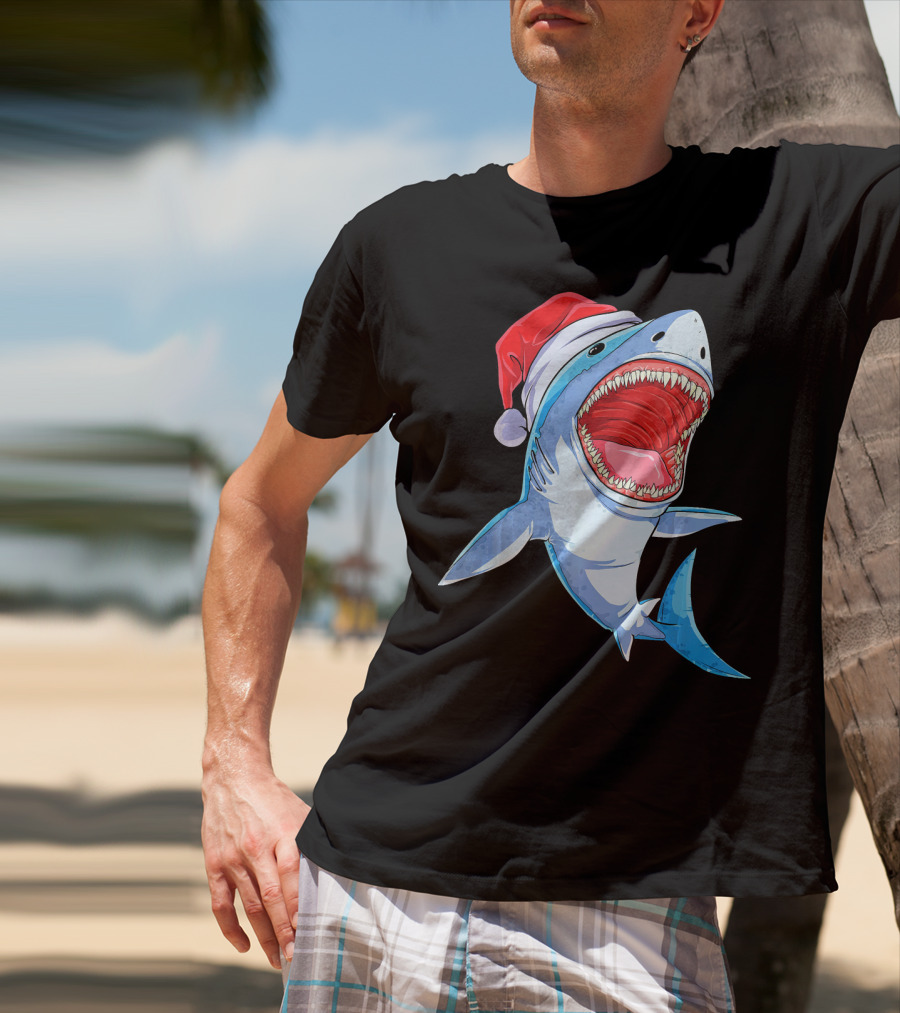 Christmas Kids Santa Shark T-Shirt