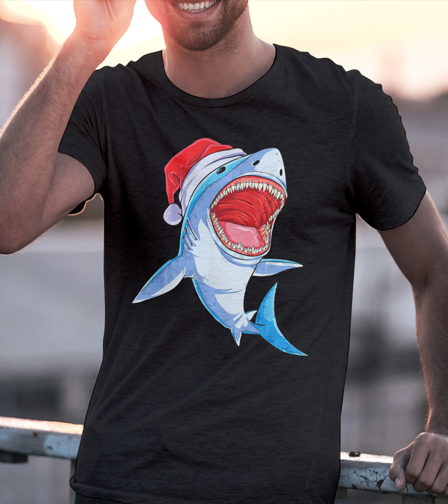 Christmas Kids Santa Shark T-Shirt