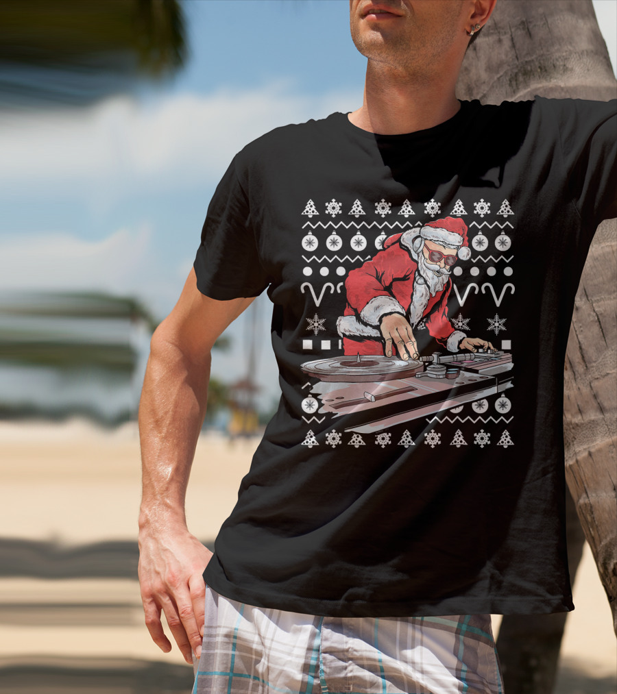 Santa Claus DJ Remixing Holiday Beats T-Shirt