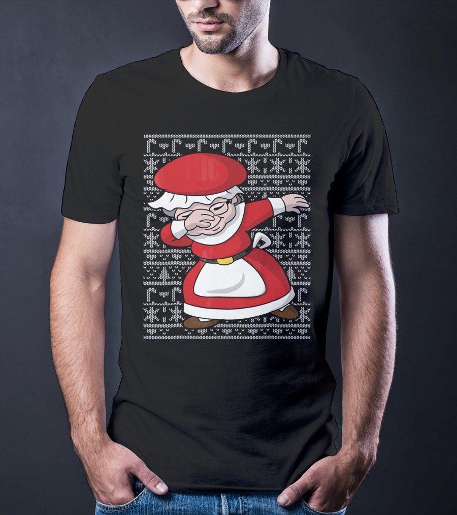 Dabbing Mrs Claus Ugly Christmas T-Shirt