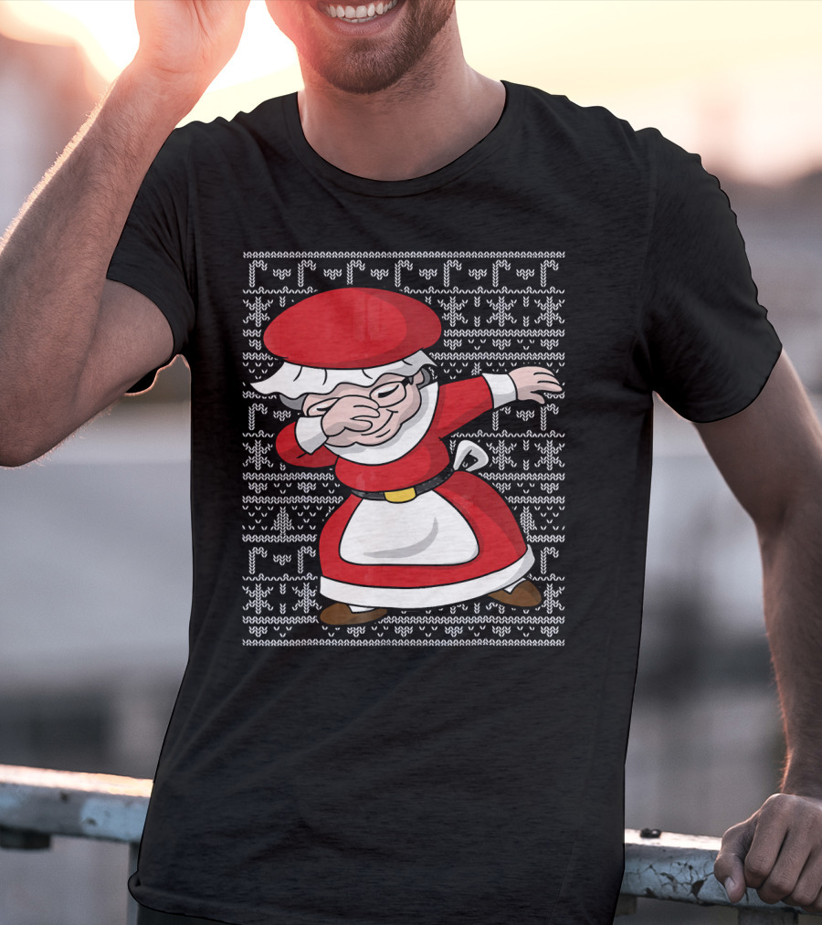Dabbing Mrs Claus Ugly Christmas T-Shirt