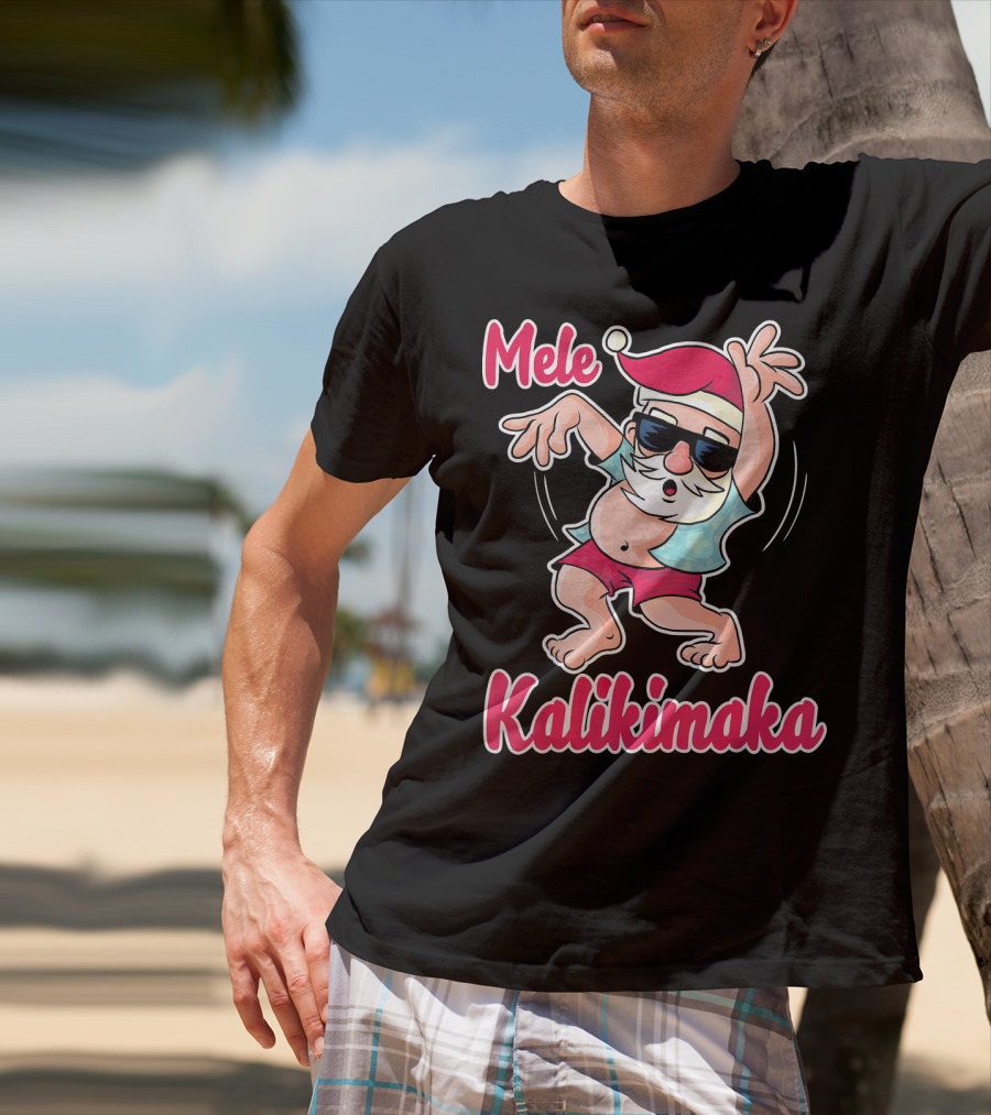 Mele Kalikimaka Dancing Santa Hula Holiday Vibes T-Shirt