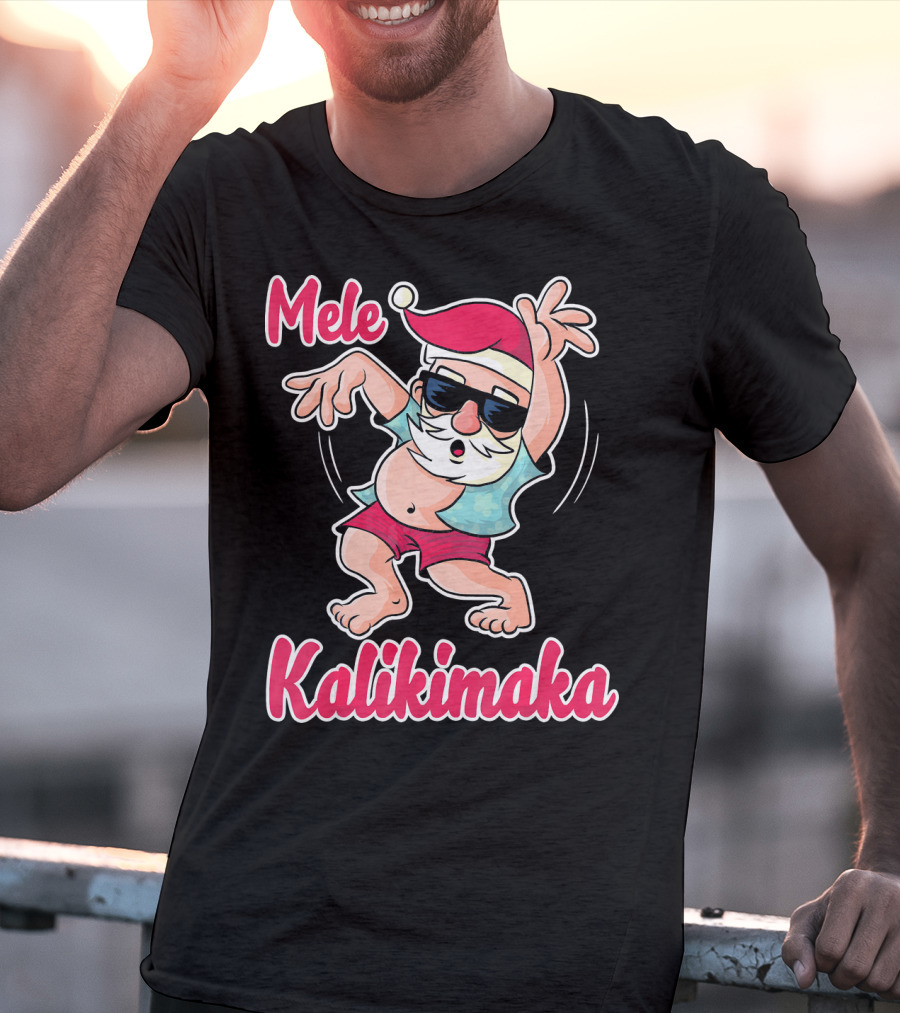Mele Kalikimaka Dancing Santa Hula Holiday Vibes T-Shirt