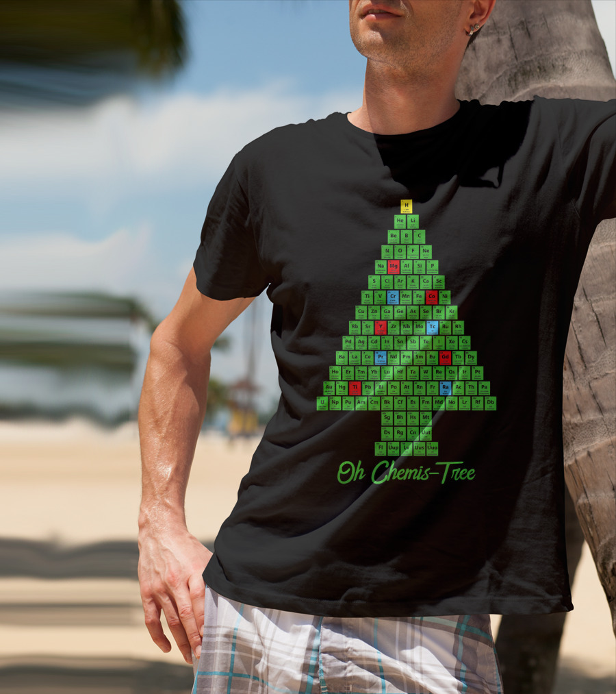 Oh Chemis Tree Periodic Table Christmas Parody Chemistry T-Shirt